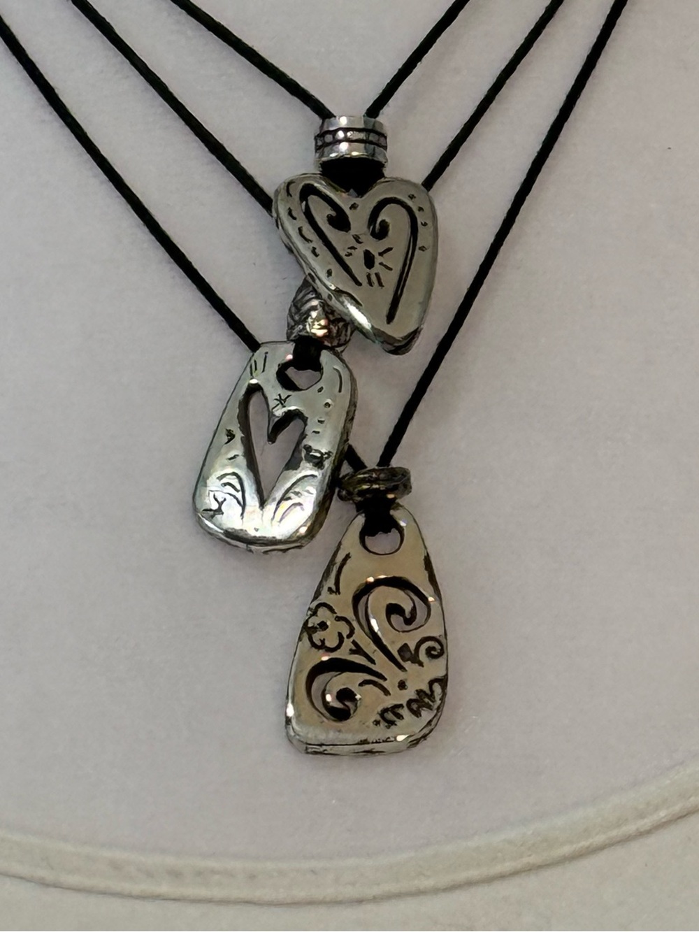 Brighton Silver-Tone Layered Heart & Tag Pendant Necklace - Picture 2 of 4